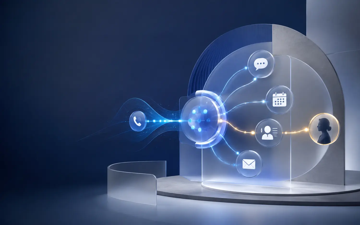 Enterprise communication network representing organized routing and human handoff